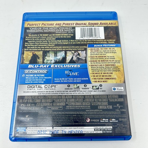 Van Helsing (Blu-ray/DVD, 2011, 2-Disc Set) Hugh Jackman FAST SHIP - Picture 3 of 3