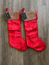 Tahari Red Christmas Stockings - 2 Count - NEW