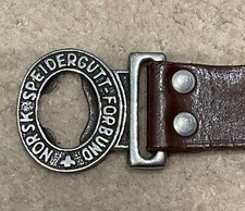 HALF VINTAGE NORWEGIAN BOY SCOUT BELT NORSK SPEIDERGUTT FORBUND SCOUT OF NORWAY