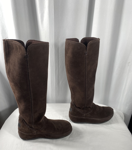 FitFlop Suede Tall Knee High Pull On Boots, Wobble Board Sole Womens Sz 7 Eu 38 - Picture 5 of 7