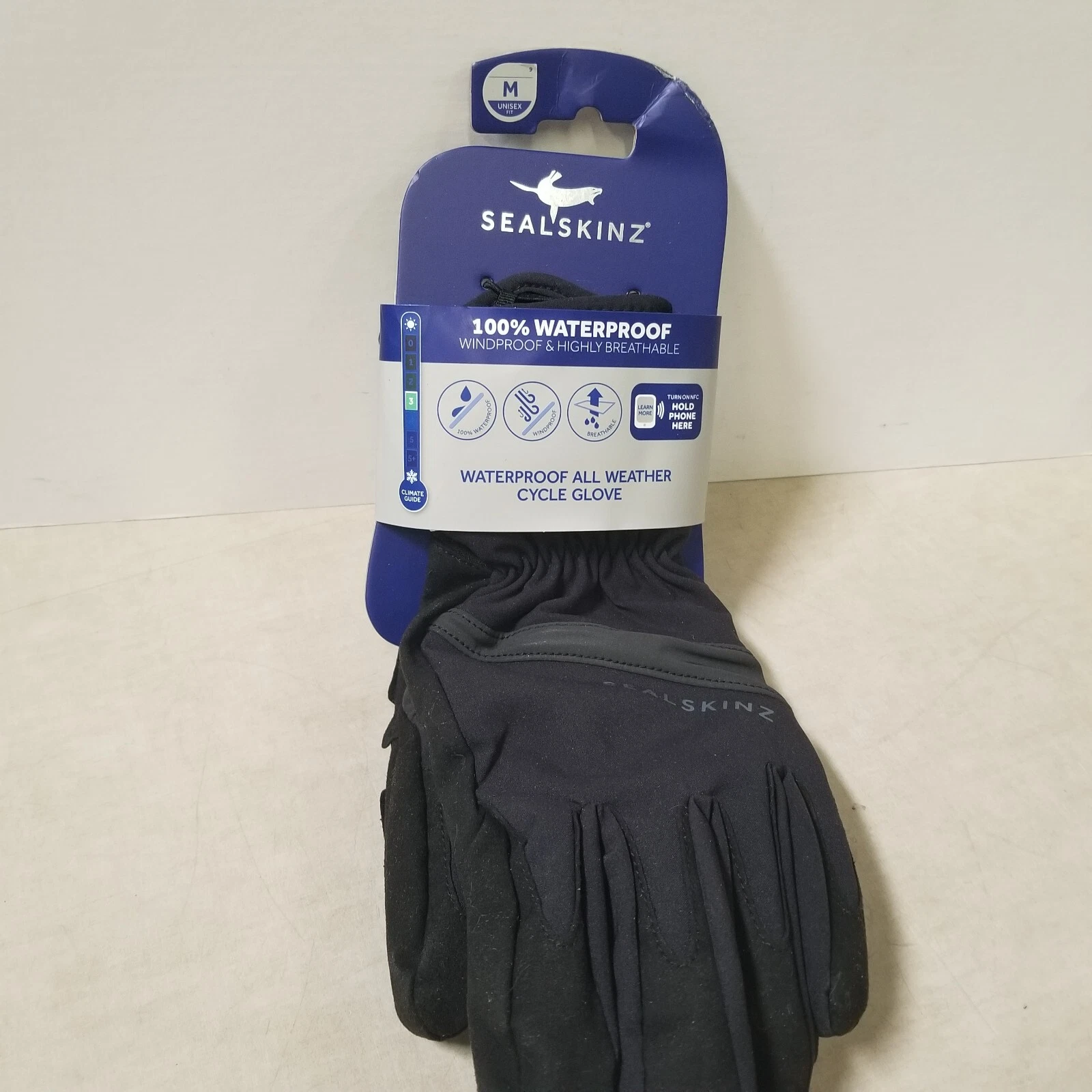 SealSkinz Waterproof All Weather Cycle Gloves - Black, Full Finger, Medium