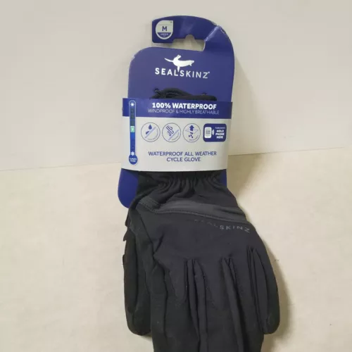 SealSkinz Waterproof All Weather Cycle Gloves - Black, Full Finger, Medium