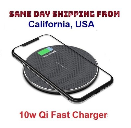 10w Qi Wireless Charger, Fast Charging Pad Dock for iPhone, Samsung, Android - Picture 1 of 9