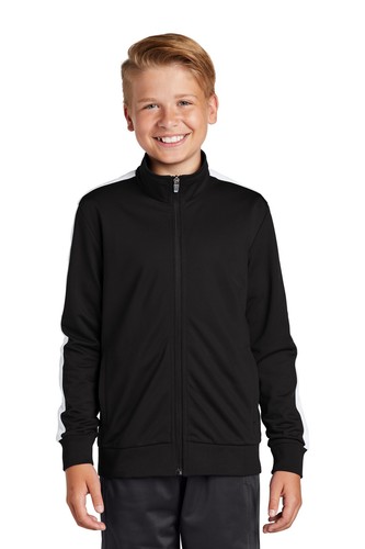 Sport-Tek Youth Tricot Track Jacket YST94 - Picture 3 of 6