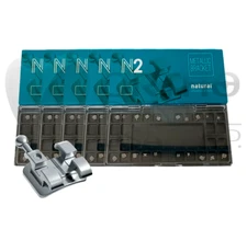 Set x 5 Cases Natural Orthodontic Brackets Roth .022'' W/H 3,4,5 MIM Microetched