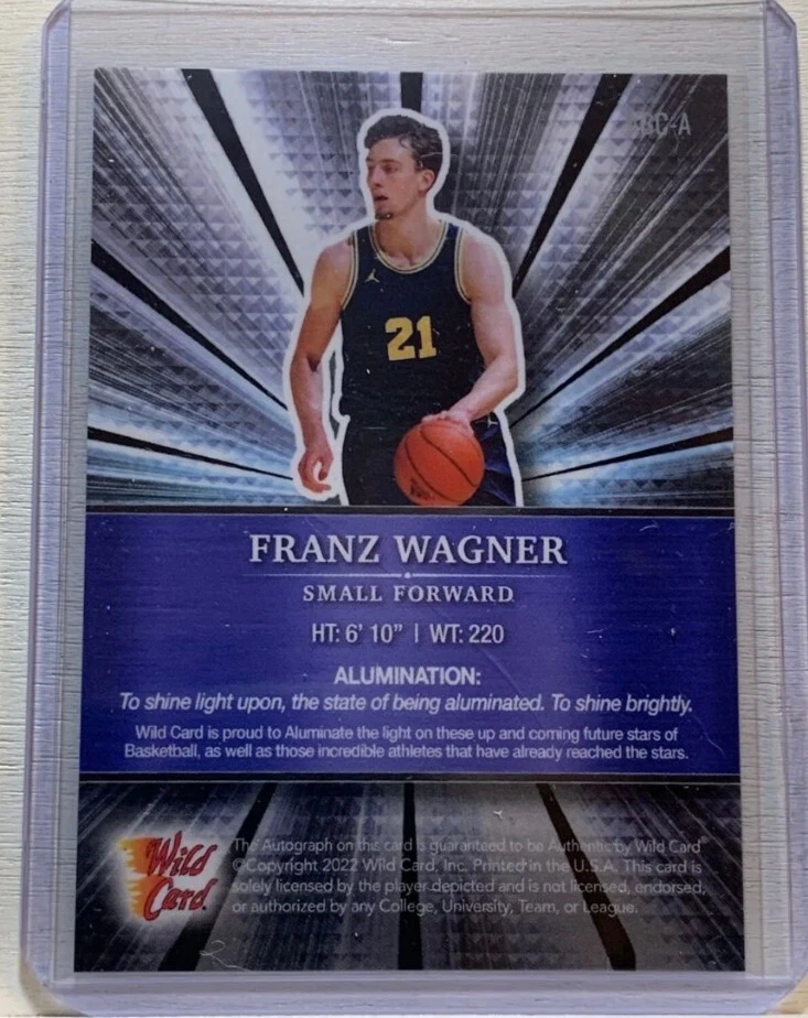Franz Wagner RC Auto 2022 Wild Card Alumination Rookie Autograph 