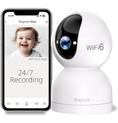 2K 4MP FHD WiFi IP Camera Home Security Camera Baby Monitor PTZ 2-Way Talk Cam