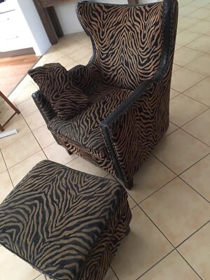 Chair With Foot Stool Plus Small Decorative Cushion Armchairs