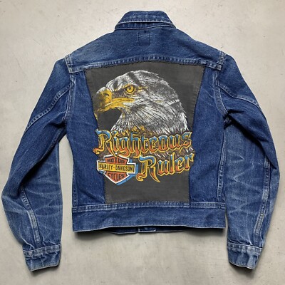 Vintage 1980's Lee Riders Jean Jacket Made In USA Dark Wash PATD
