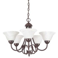 Sunset Lighting F6345-62 Chandelier With Faux Alabaster Glass, Rubbed Bronze Fin on sale Sunset Lighting F6345-62 Chandelier With Faux Alabaster Glass, Rubbed Bronze Fin on sale