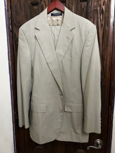 Traje-chaqueta Brooks Brothers para hombre Regent Fit beige 100 % algodón talla 42R