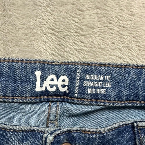 Lee Regular Fit Straight Leg Mid Rise Womens 14M (35x30) Denim Blue Jeans NWT - Picture 7 of 13