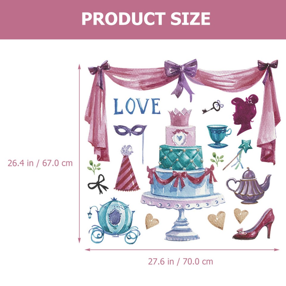 2 Sheets Birthday Wall Stickers for Bedroom Art Decoration Kids Living