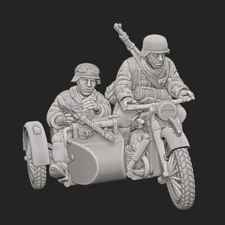Just Some Miniatures WW2 German Kradschutzen w/ MG Bolt Action Early War Bikers