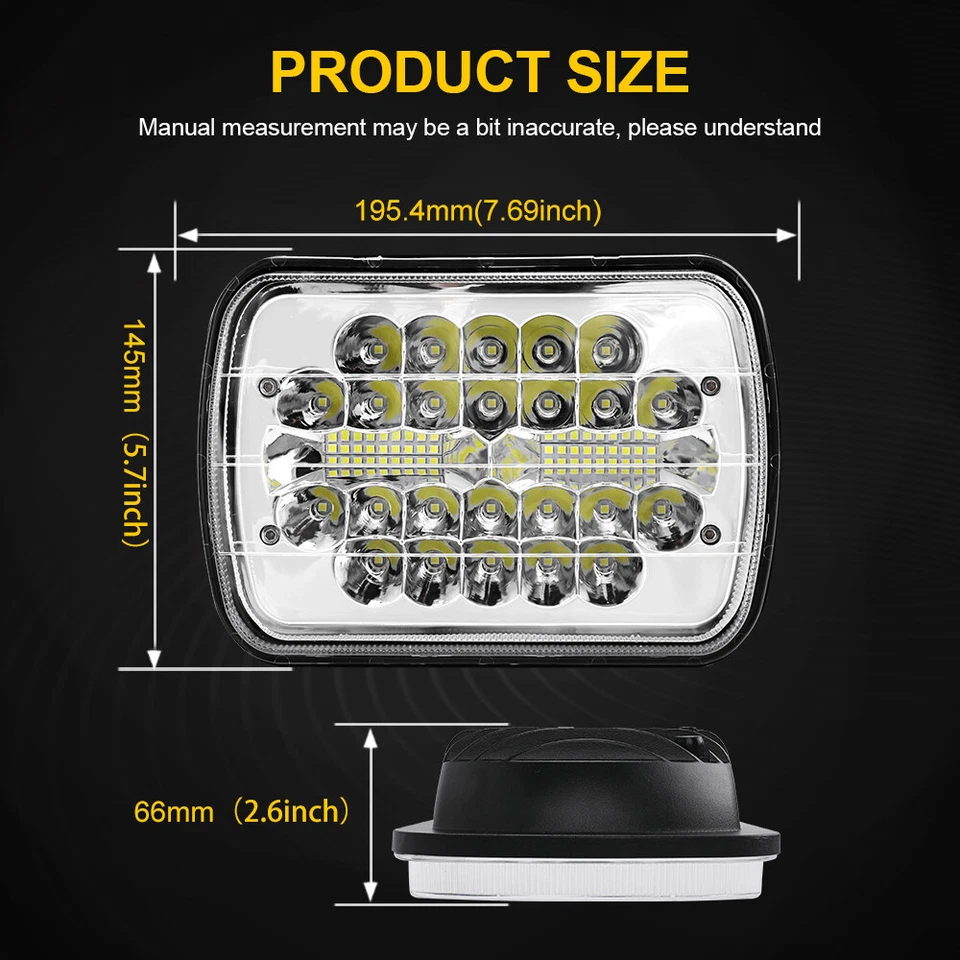 Par de faros LED alto/bajo punto para camioneta de carga Chevy Express 1500 2500 3500 7x6 5x7 Foto 2 de 4