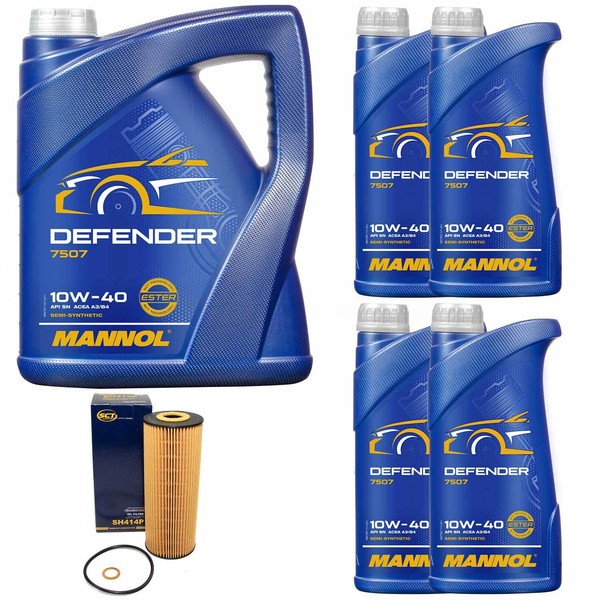 MotoröL Set Mannol Defender 10W-40 Api 9 Liter + ÖLfilter FüR Mercedes Sprinter-image