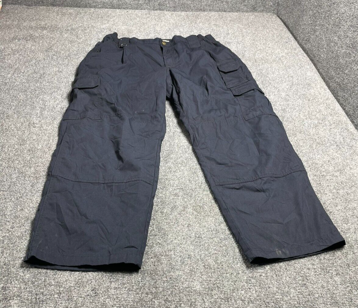 Tactical Men's Gray Cargo Pants Button Zipper Closure Ripstop Size W32 L40