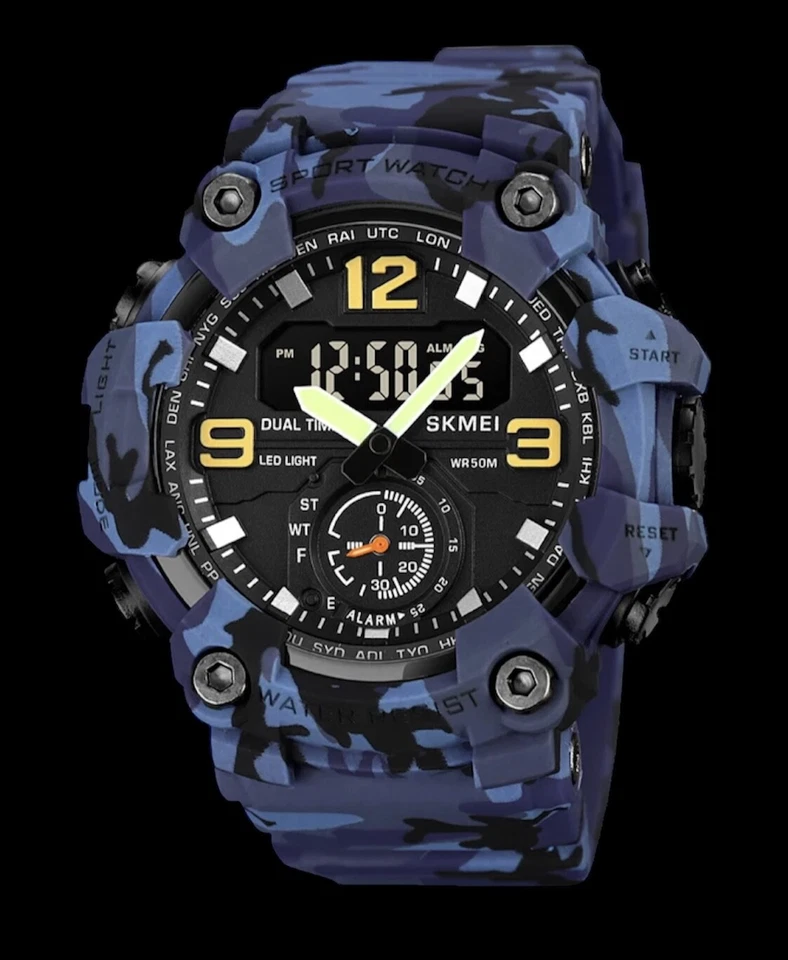 Men Large OVERSIZED Waterproof Digital Sports Military Tactical WRIST WATCH 54mm - Image 4 of 4