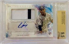 2019 Topps Inception Luis Urias RC Auto Memorabilia Patch #90/199 BGS 9.5/10