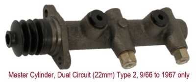 211 611 011Q Master Cylinder Dual Circuit (22mm) VW bus BUS 9/66 to 1967 ONLY
