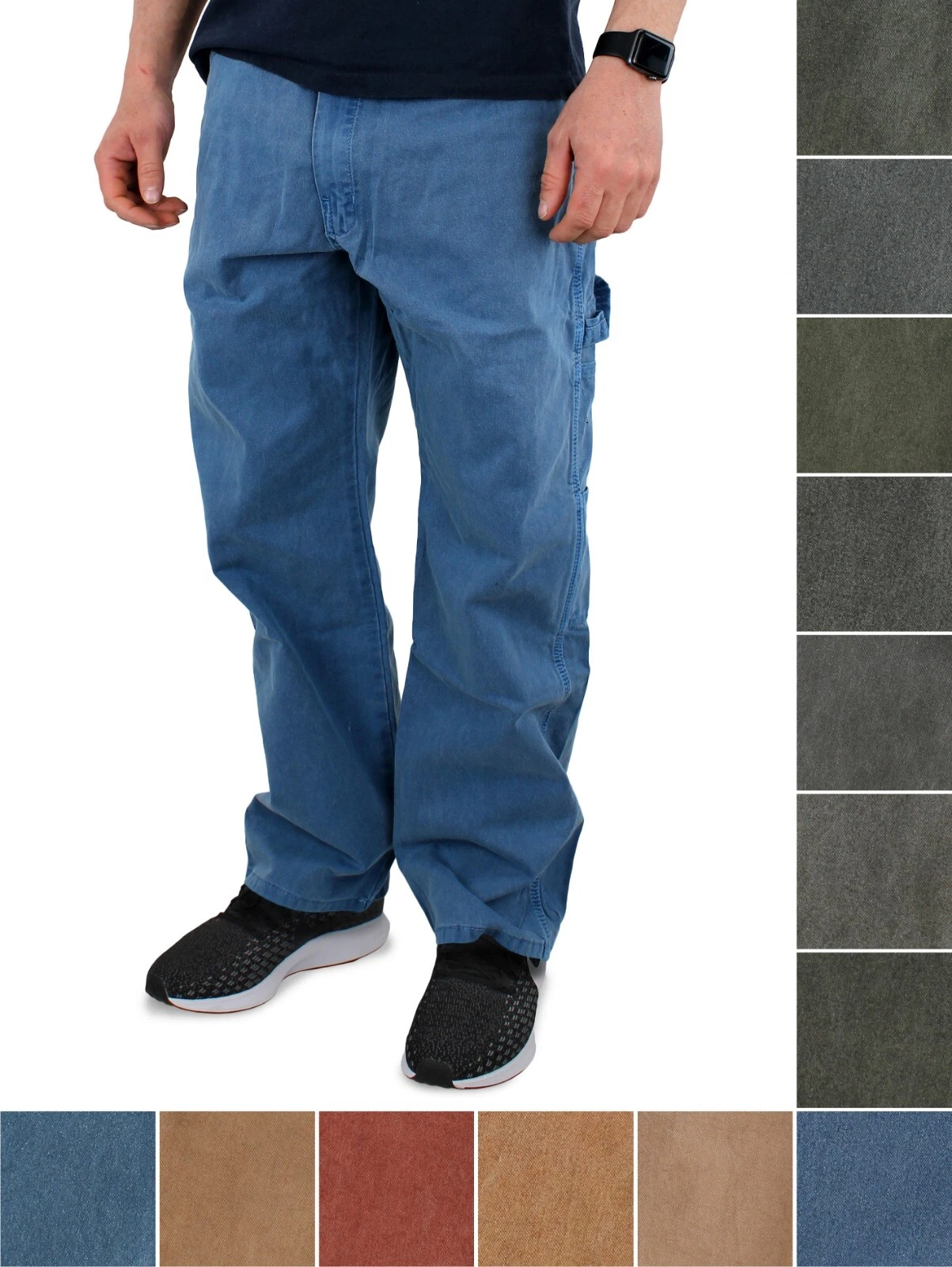 Dickies Men's Carpenter Pants Relaxed Fit, 8-9 Pocket Straight Leg Denim Jeans