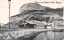 Rock of Gibraltar Rosia Bay British Colony Naval Base Harbor Vtg Postcard H29