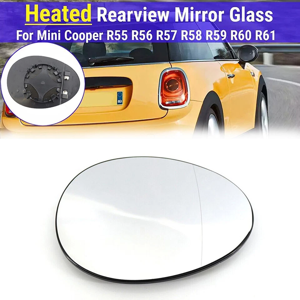 Espejo retrovisor lateral de pasajero térmico de vidrio para Mini Cooper R55 R56 R57 R58 R59 07-15 Foto 2 de 4
