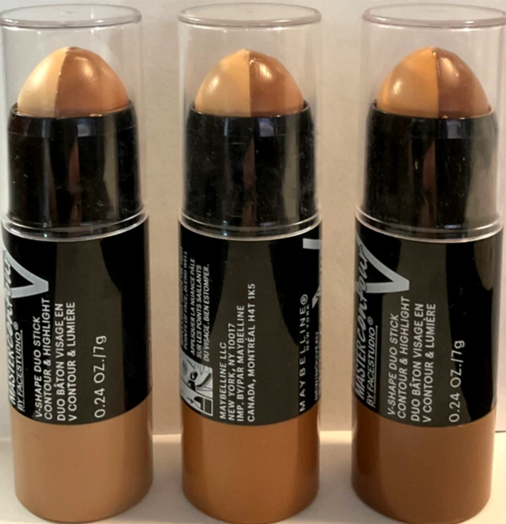 COMPRA 1, OBTÉN 1 @ 20% DE DESCUENTO (añade 2) Maybelline Master Contour Duo Stick en forma de V *SMUDGED Foto 2 de 3