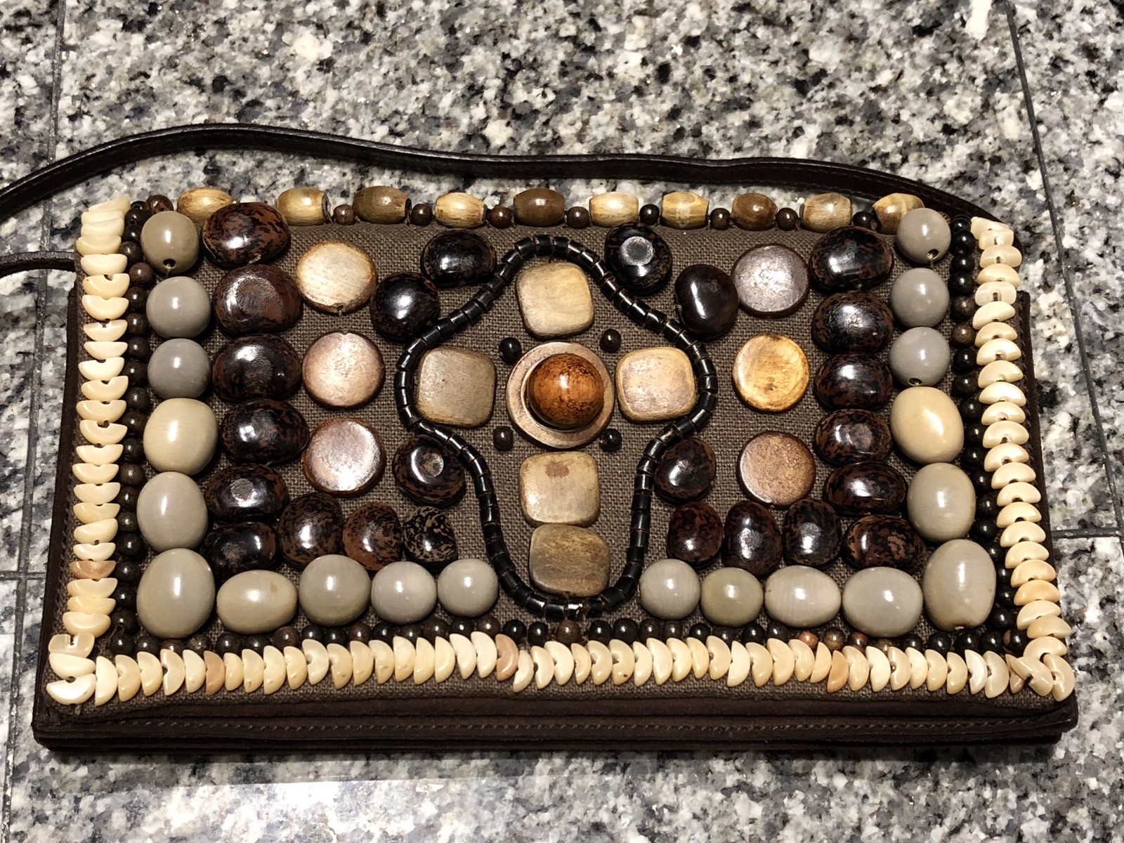 Yves Saint Laurent YSL Rive Sinistra Borsa in pelle scamosciata a croce perline