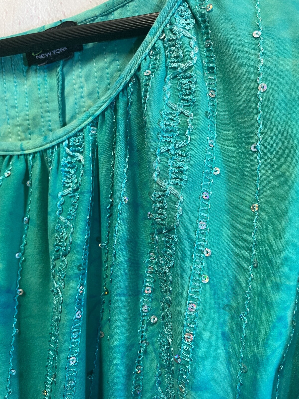 SHANNON FORD New York Top, Seafoam Green, Sequined Embroidered, Women's