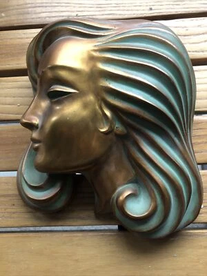 seltene Achatit Wandmaske Hans Schirmer Art Déco Stil - Bild 1 von 4