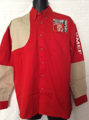 RMEF Thick Roper Range Gear MED Men's Hunting  Elk Camp 2005 PORTLAND Shirt 