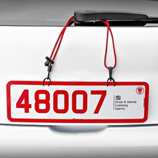 TRADE PLATE HOLDER ADJUSTABLE HI VIS TETHER CORD TEMPORARY NUMBER PLATE