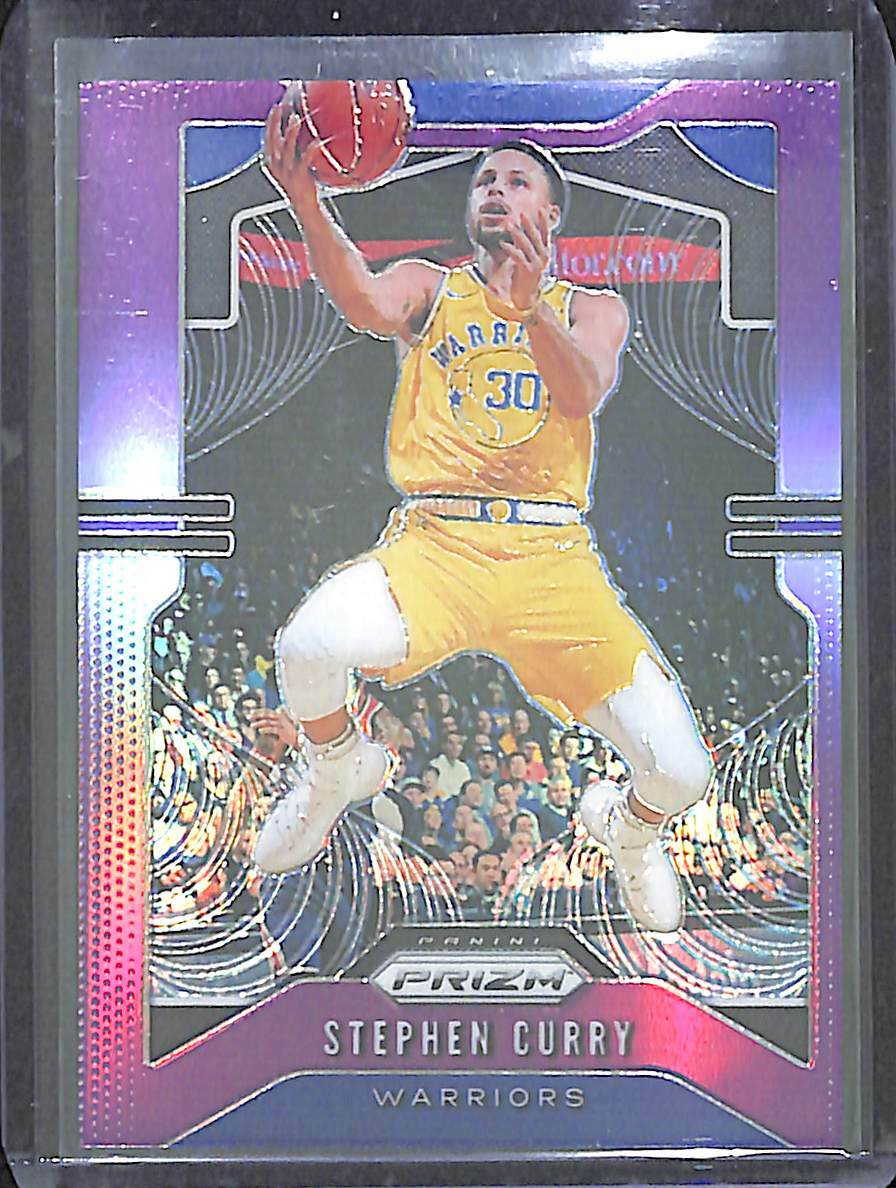 2019-20 Panini Prizm Basketball  Purple Prizm #98 Stephen Curry No 29 of 75