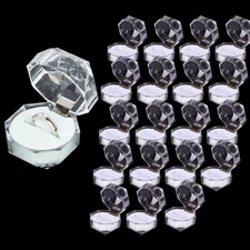 20pcs Lots Plastic Clear Crystal Jewelry Ring Display Storage Boxes Accessories