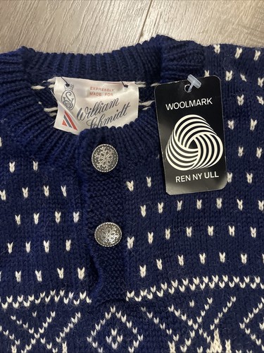 Rare Vintage Brand New William Schmidt Norwegian Handmade Sweater Snowflake - Picture 4 of 12