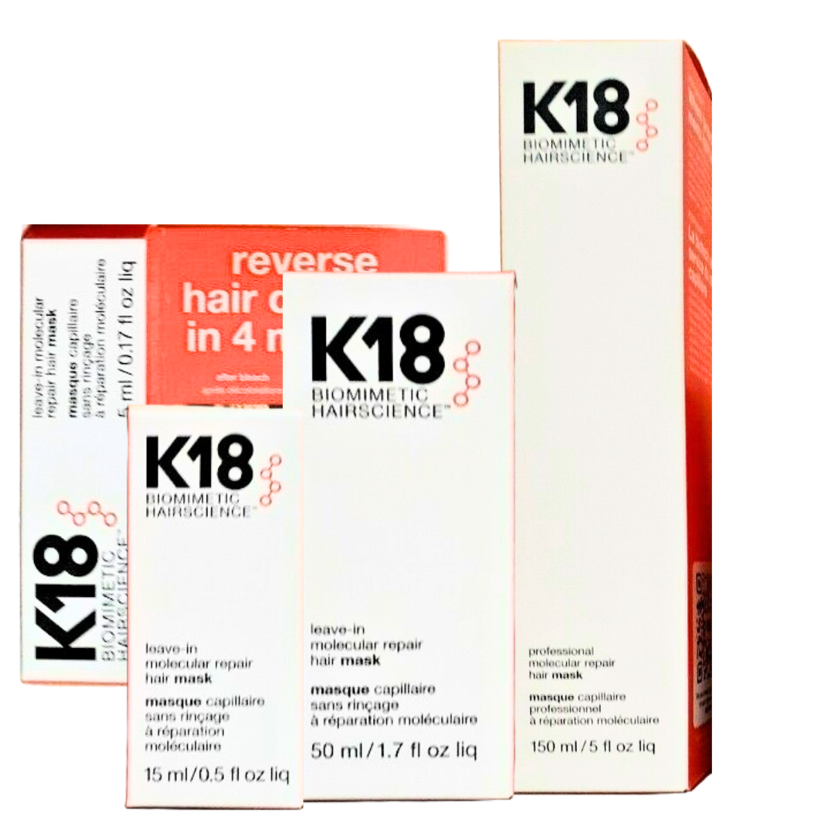 【新品未開封】K18 分子リペア ヘアマスク 150ml プロフェッショナル2本 AUTHENTIC K18 Biomimetic Pro Molecular Repair Hair Mask - Various
