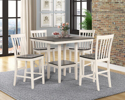 5pc Square Dining Table 4 Chairs Set, Counter Height Dining Set Table And 4 Chairs