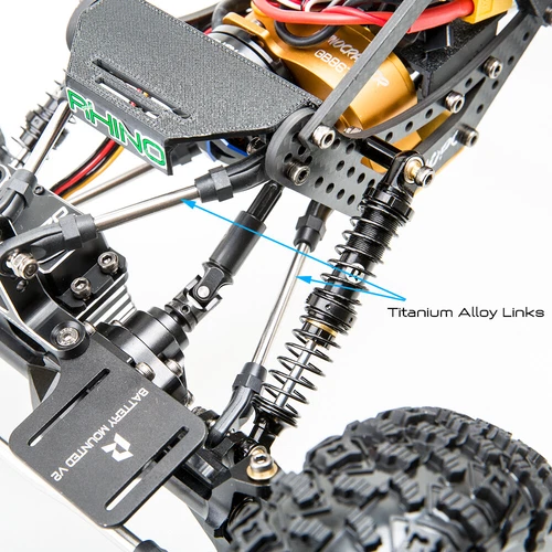 Rhino RC W1 RTR Chassis 317mm 1/10 Shafty Crawler Rig MOZA 1.9 Tires Brass Wheel - Picture 6 of 21