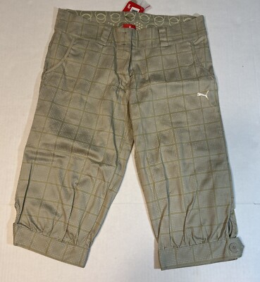 NEW Puma Golf Capri Pants Womens Size Large Spray Green 549553 01 NWT