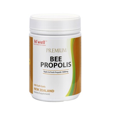 Hi Well NEW ZEALAND Premium Bee Propolis 1000 500 capsules