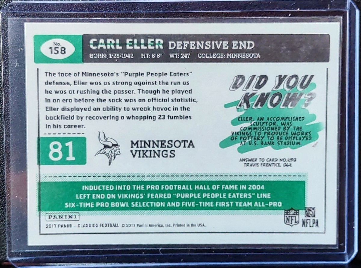 2017 Panini Classics Carl Eller #158 Minnesota Vikings HOF | eBay