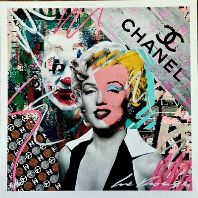 LA ROUGE - MARILYN CHANEL Screen Print on Canvas Pop Street Art Luxury Fashion Fashion
