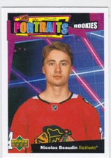20/21 UD..NICOLAS BEAUDIN..PORTRAITS..ROOKIES..# P-49..BLACKHAWKS.COMBINED SHIP