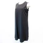 Eileen Fisher Plus Black Fine Jersey Crew Neck Sleeveless Midi Dress 1X