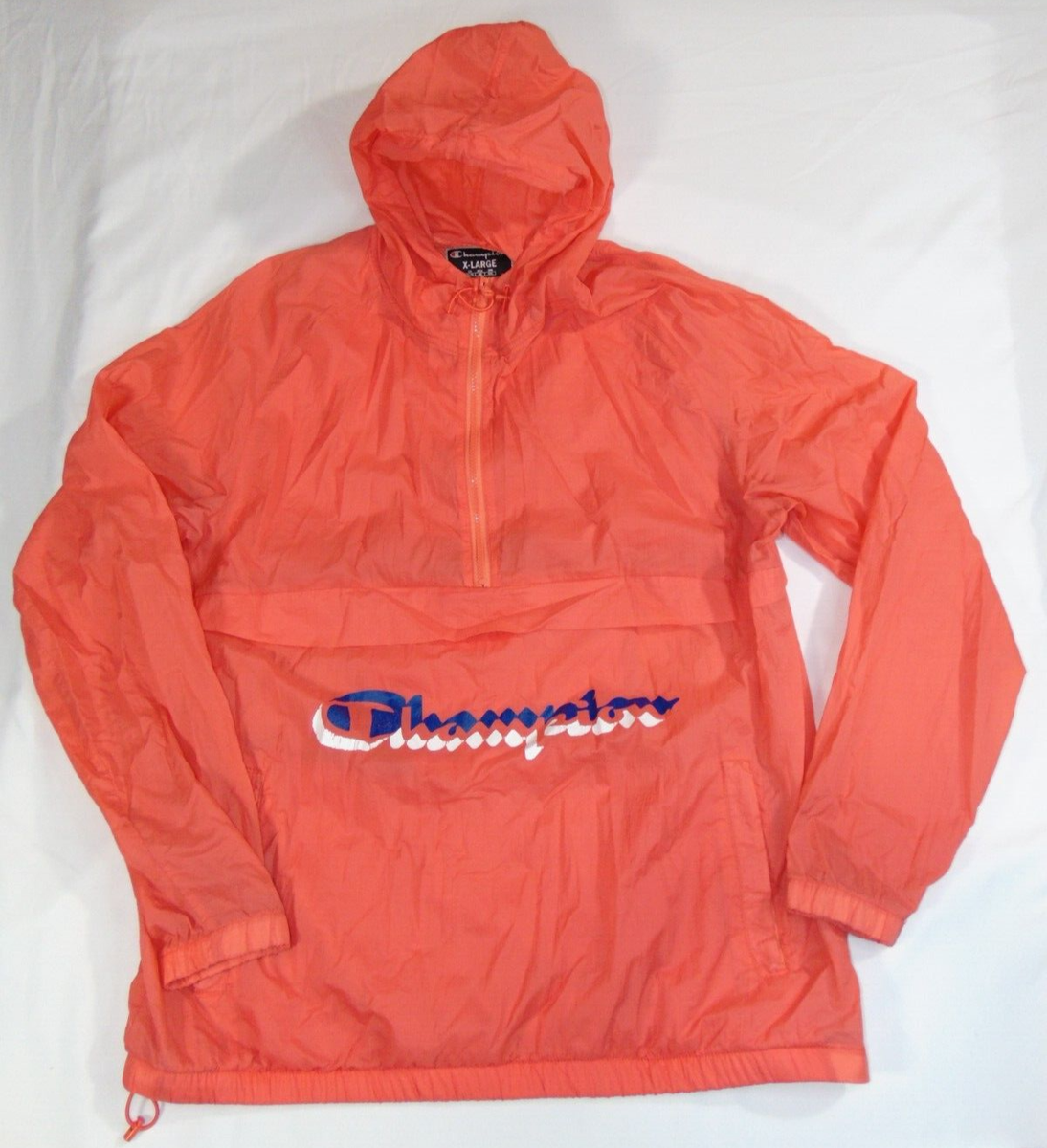 Vintage Champion Life Anorak Jacket Groovy Papaya XL Men Coral 