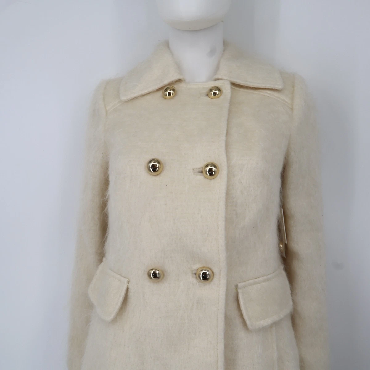 NWT An Original Milly of NY Ivory Linen Mohair Wool coat gossip