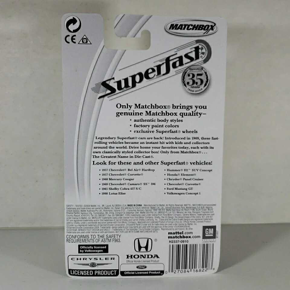 Chevy Corvette 2005 Matchbox Superfast #38 1957 azul claro edición limitada Foto 3 de 4
