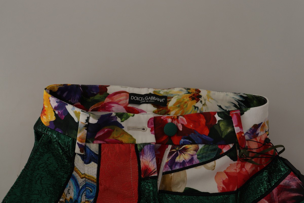DOLCE & GABBANA Pants Jacquard Multicolor Patchwork High DOLCE & GABBANA Pants Jacquard Multicolor Patchwork High