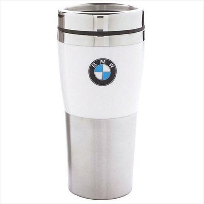 BMW Fusion Tumbler - White, 14 Ounce, Insulated with Roundel Logo 80900435781